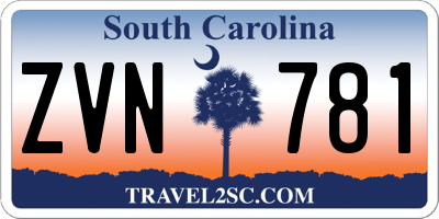 SC license plate ZVN781