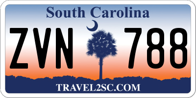 SC license plate ZVN788