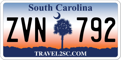 SC license plate ZVN792