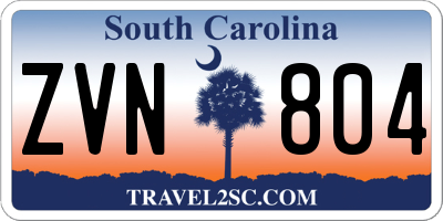 SC license plate ZVN804