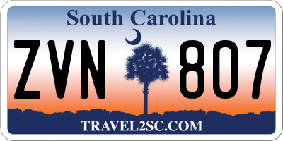 SC license plate ZVN807