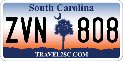 SC license plate ZVN808