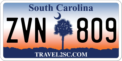 SC license plate ZVN809