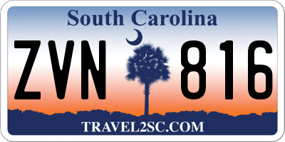 SC license plate ZVN816