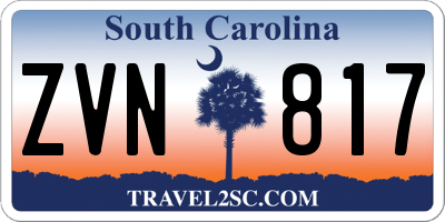 SC license plate ZVN817