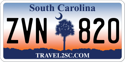 SC license plate ZVN820
