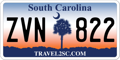 SC license plate ZVN822