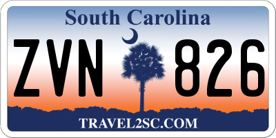 SC license plate ZVN826
