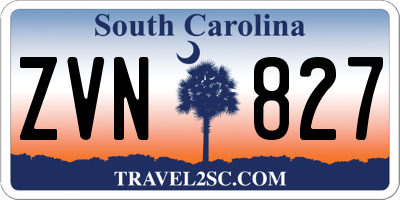 SC license plate ZVN827