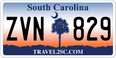 SC license plate ZVN829