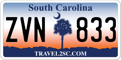 SC license plate ZVN833