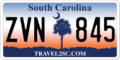 SC license plate ZVN845