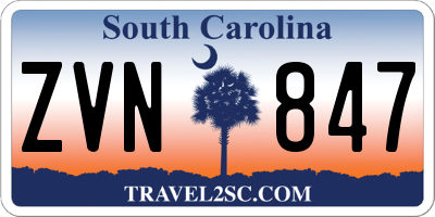 SC license plate ZVN847