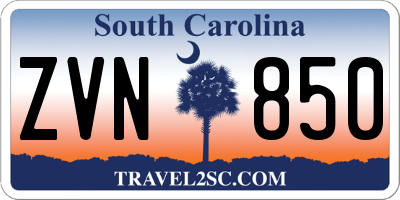 SC license plate ZVN850