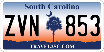 SC license plate ZVN853