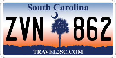 SC license plate ZVN862
