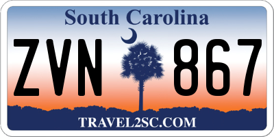 SC license plate ZVN867