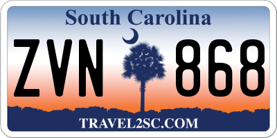 SC license plate ZVN868