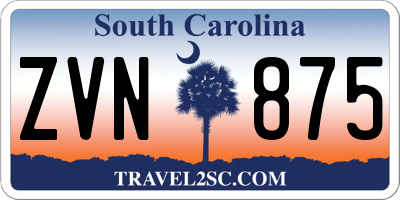 SC license plate ZVN875