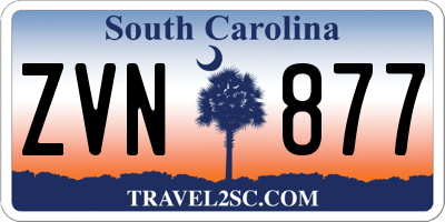 SC license plate ZVN877