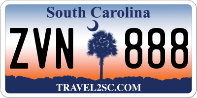 SC license plate ZVN888