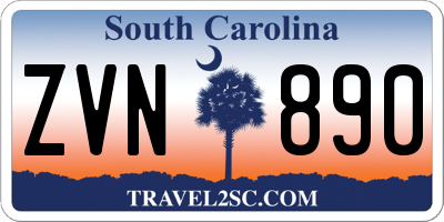 SC license plate ZVN890