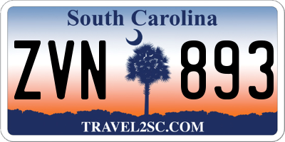SC license plate ZVN893