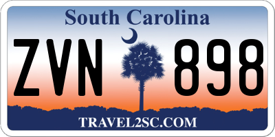 SC license plate ZVN898