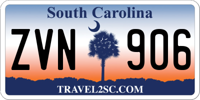 SC license plate ZVN906