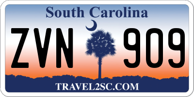 SC license plate ZVN909