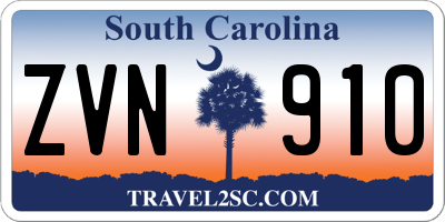 SC license plate ZVN910