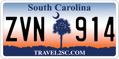 SC license plate ZVN914