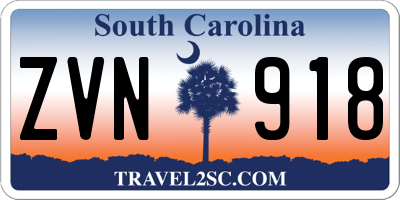 SC license plate ZVN918
