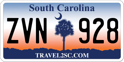 SC license plate ZVN928