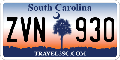 SC license plate ZVN930