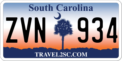 SC license plate ZVN934