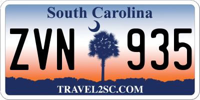 SC license plate ZVN935