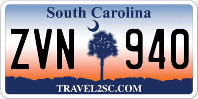 SC license plate ZVN940