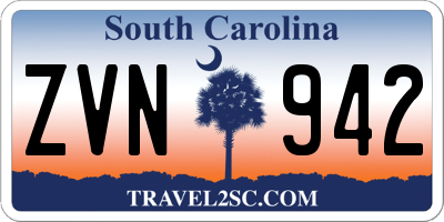 SC license plate ZVN942
