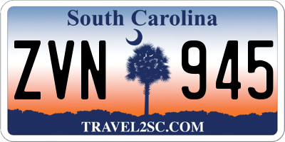SC license plate ZVN945