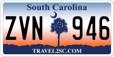 SC license plate ZVN946