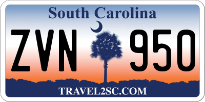 SC license plate ZVN950