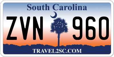 SC license plate ZVN960