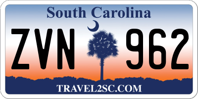 SC license plate ZVN962