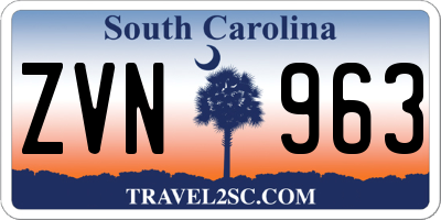 SC license plate ZVN963