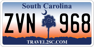 SC license plate ZVN968