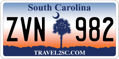 SC license plate ZVN982