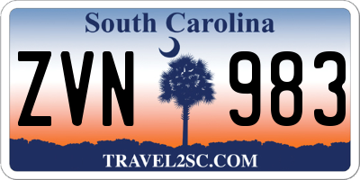 SC license plate ZVN983