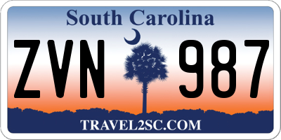 SC license plate ZVN987
