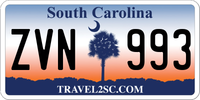 SC license plate ZVN993
